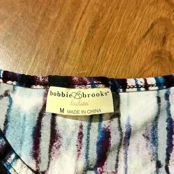 Bobbie Brooks Womens Tie-Dye Scoop Neck Stretch Summer Mini Dress Medium - Picture 3 of 6